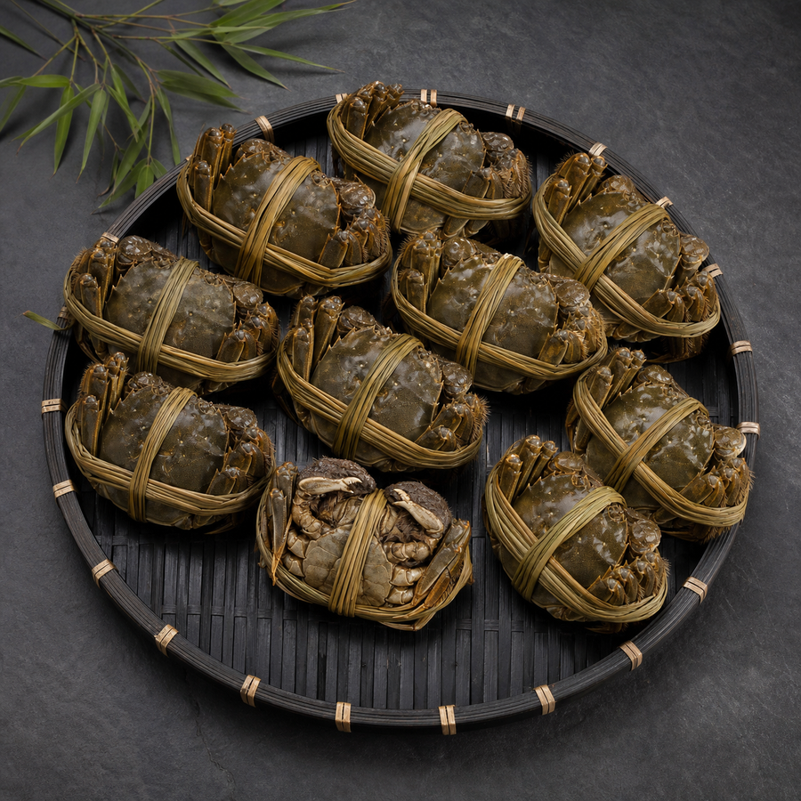 震兴蟹宴精选公蟹十只装展示图 · Male hairy crab 10-pack