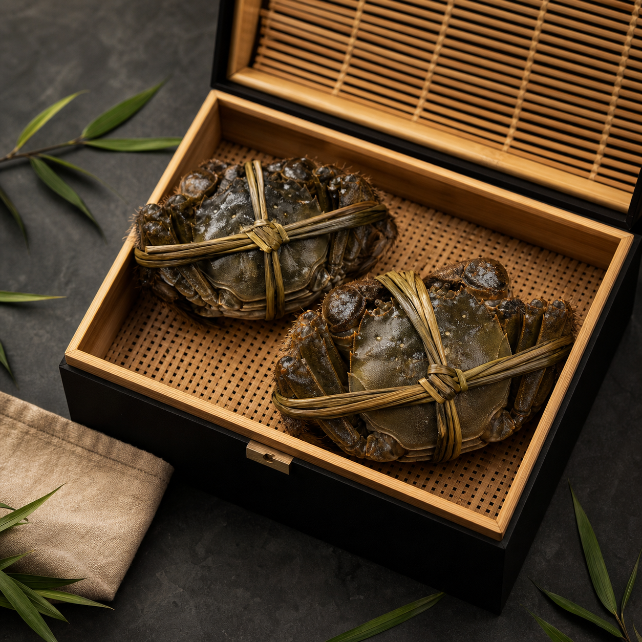 震兴蟹宴公母蟹自由雅选展示图 · Mixed hairy crab selection